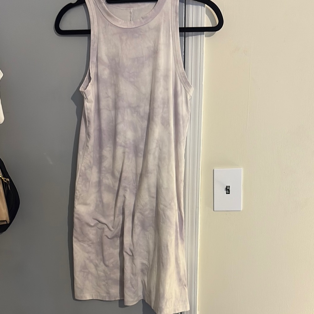 A New Day Soft White and Purple Dress
